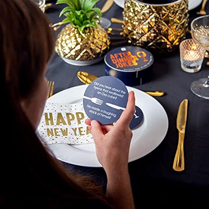 LUXE HAPPY NEW YEAR NAPKIN, 16 PIECES, WHITE/GOLD - Image 3